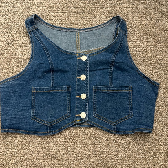 Tops - Dark Wash Denim Vest